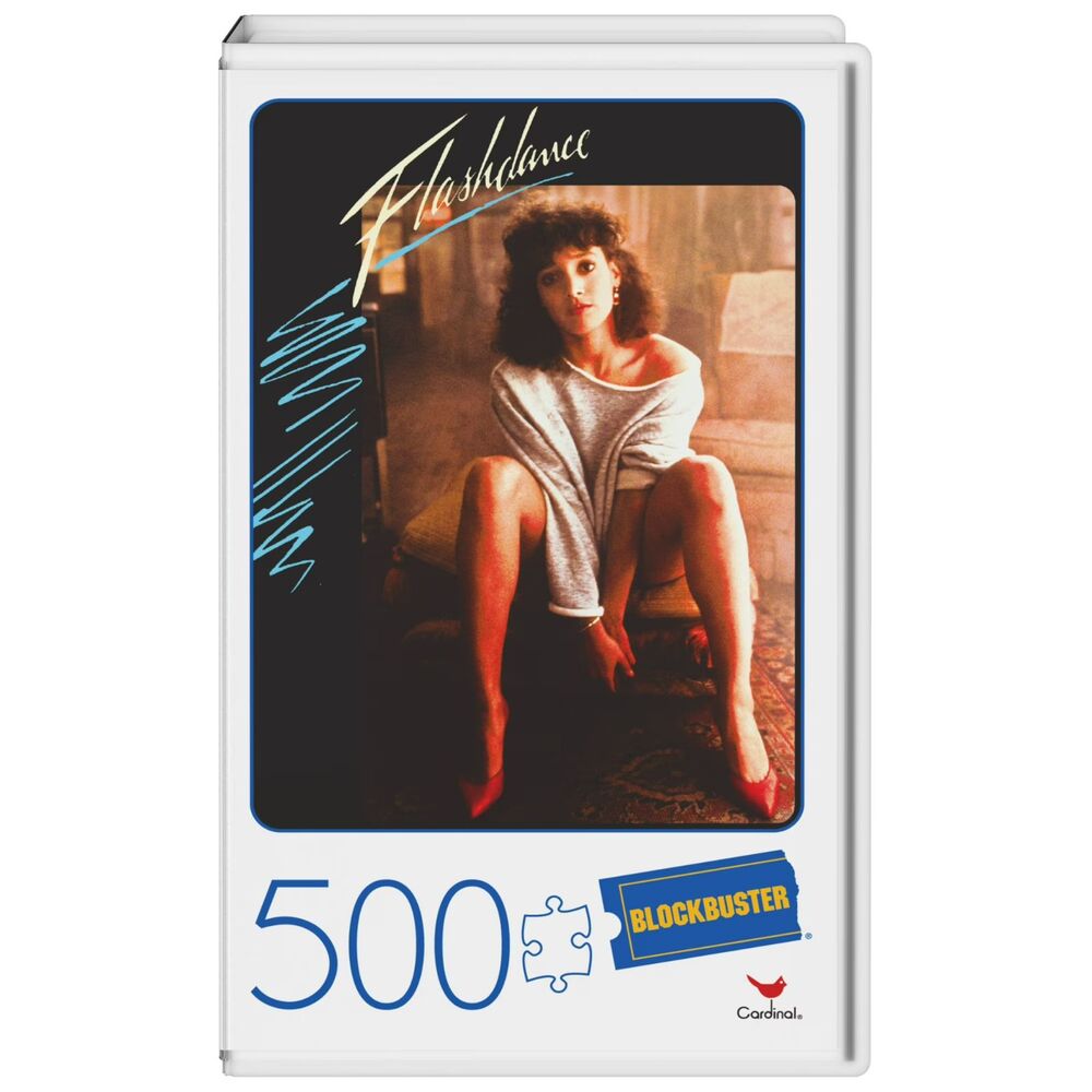 Flashdance 500-Piece Puzzles in Plastic Retro Blockbuster VHS Video Case 18"x24"